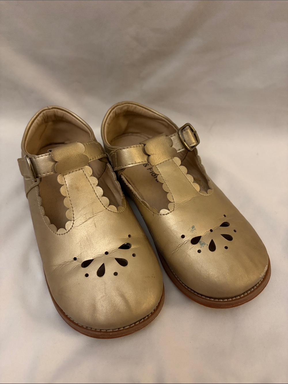 Gold Girls' Mary Jane Leather Shoes